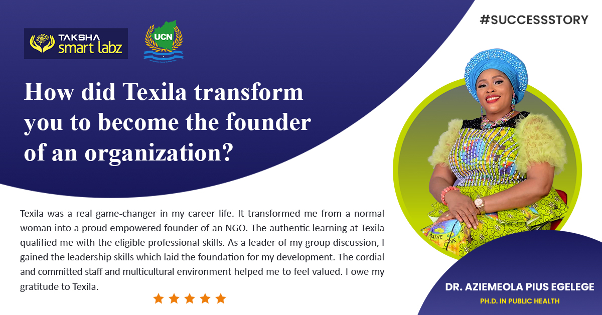 How did Texila transform you to become the founder of an organization