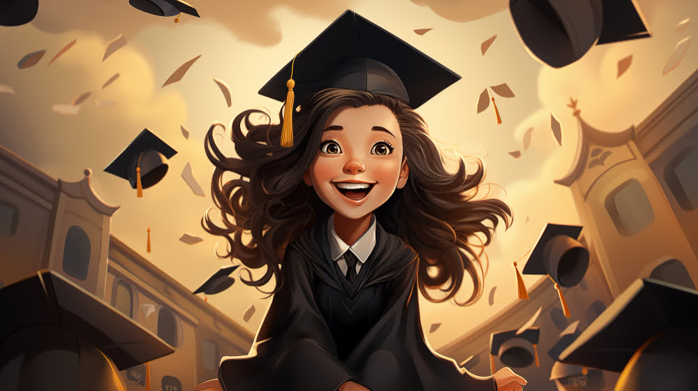 online phd course girl graduation